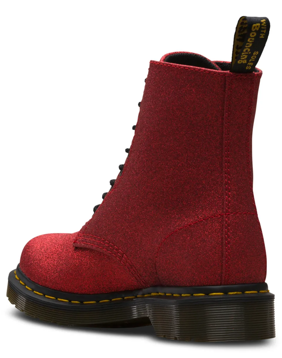 1460 Red Pascal Fine Glitter Boots