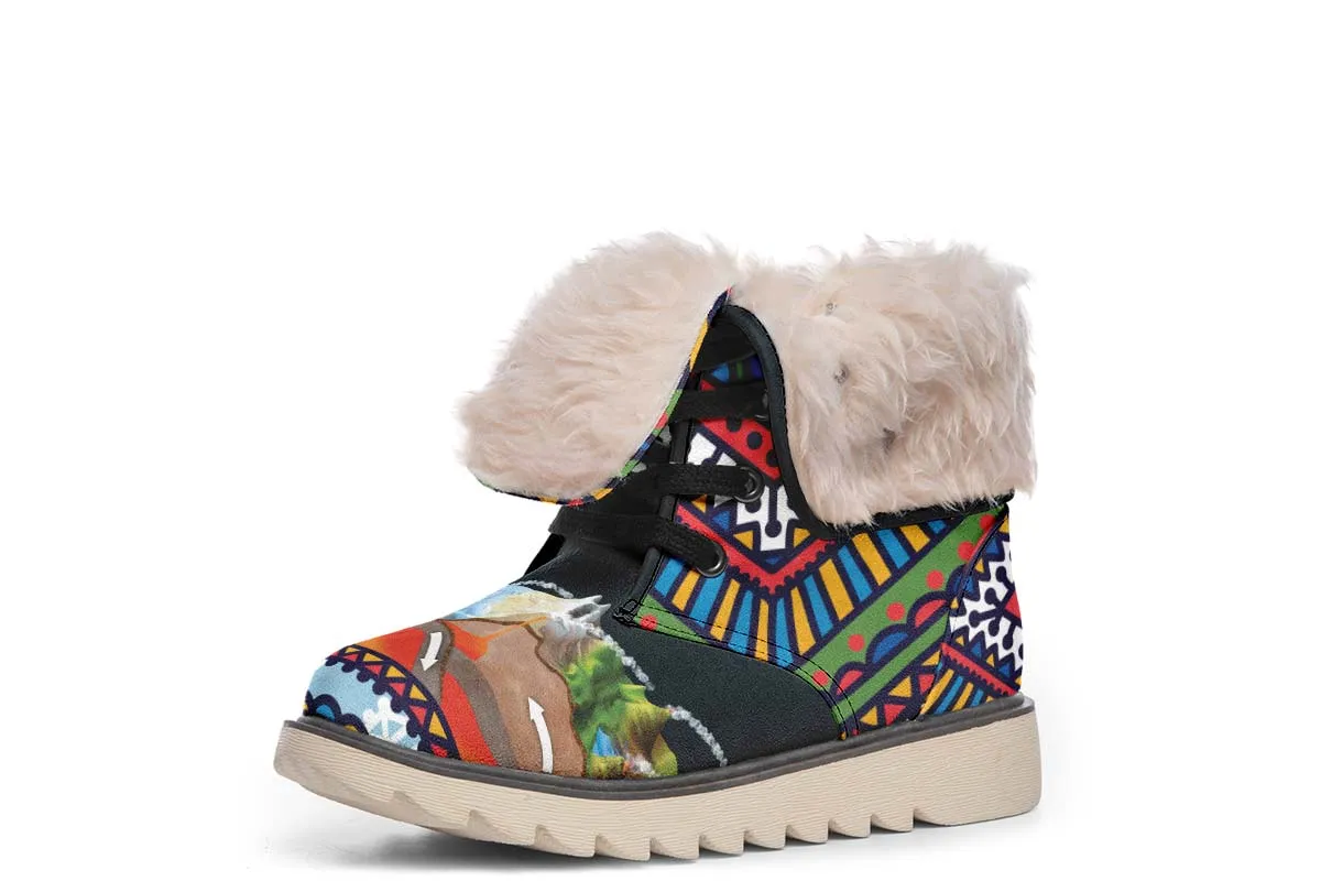 Abstract Tectonic Plates Polar Vibe Boots