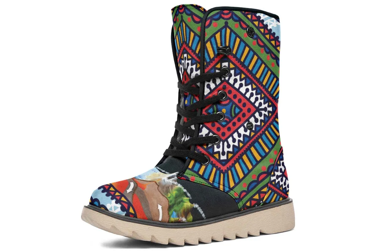 Abstract Tectonic Plates Polar Vibe Boots