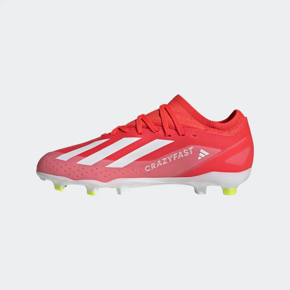 Adidas X Crazyfast League FG Jnr Football Boots (Solar Red/White/Yellow)