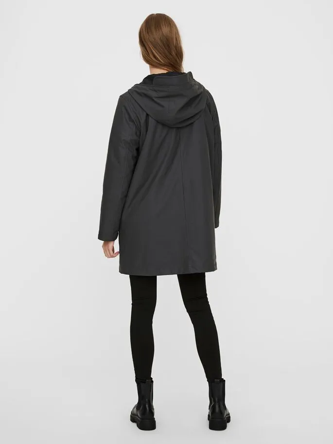 Asta 3/4 Teddy Lined Raincoat - Asphalt