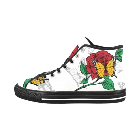 Butterfly Rose High Top Canvas Shoes