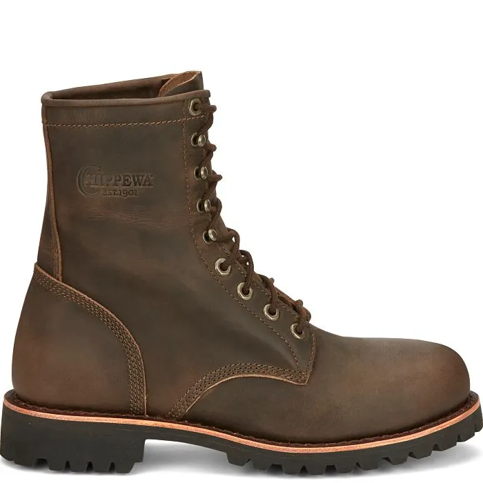 Chippewa Men's Classic 2.0 8 Steel Toe Lace Up Work Boot -Brown- NC2086