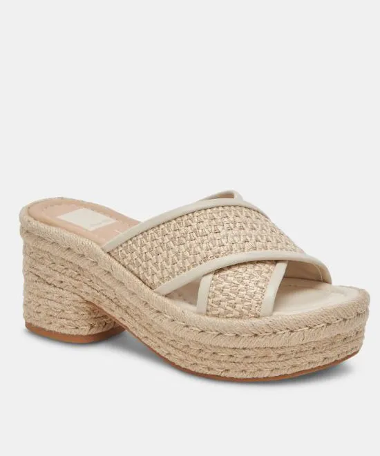 Dolce Vita Eldora Wedge - Natural/White Raffia