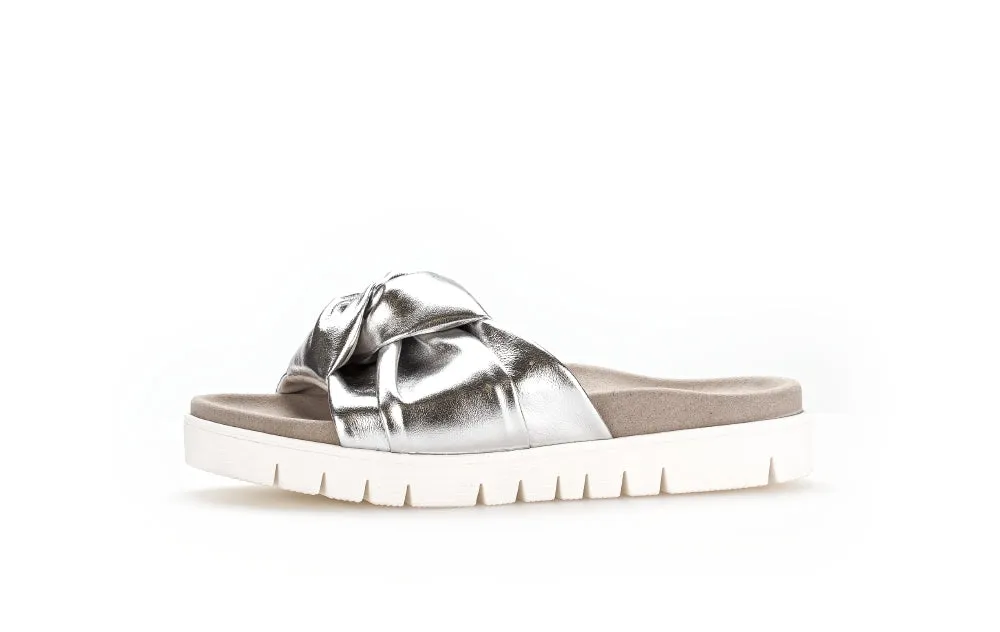 Gabor Silver  Knot Slider Sandal 74661