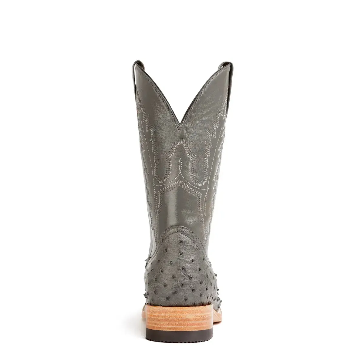 Gavel Men's Antonio Full Quill Ostrich Boots - Grey