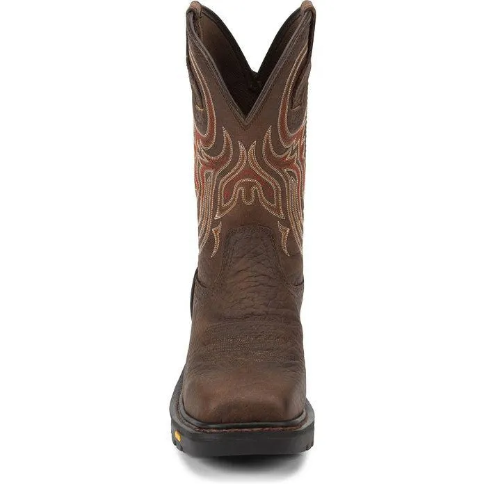 Justin Men's Driscoll 11 Steel Toe Western Work Boot -Brown- WK2111