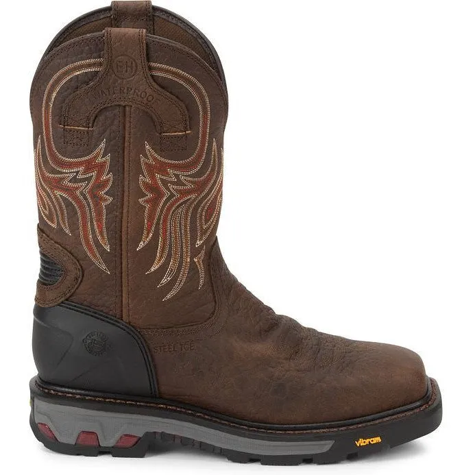 Justin Men's Driscoll 11 Steel Toe Western Work Boot -Brown- WK2111