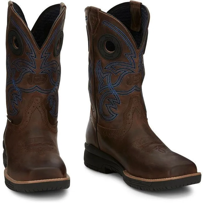 Justin Men's Nitread 11 Nano Comp Toe Western Work Boot -Brown- CR3204