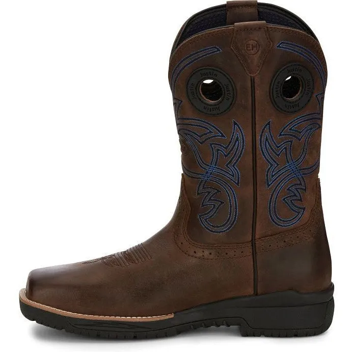 Justin Men's Nitread 11 Nano Comp Toe Western Work Boot -Brown- CR3204