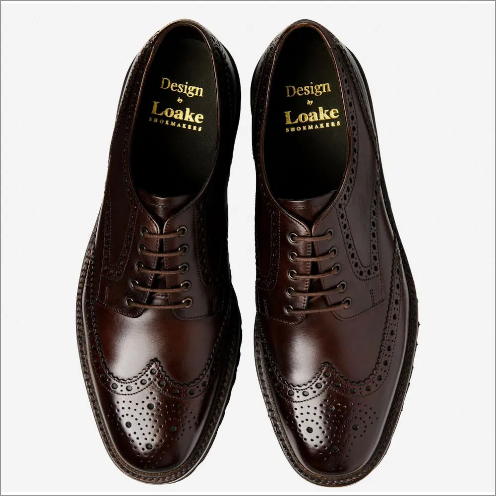 Loake Perseus Dark Brown premium Calf Leather brogue*