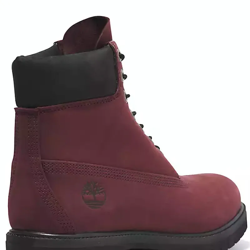 Men's 6" Premium Waterproof Burgundy Nubuck