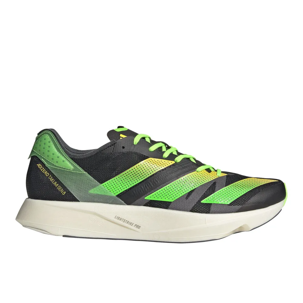 Men's Adidas Adizero Takumi Sen 8, Core Black/Beam Yellow/Solar Green, 11 D Medium