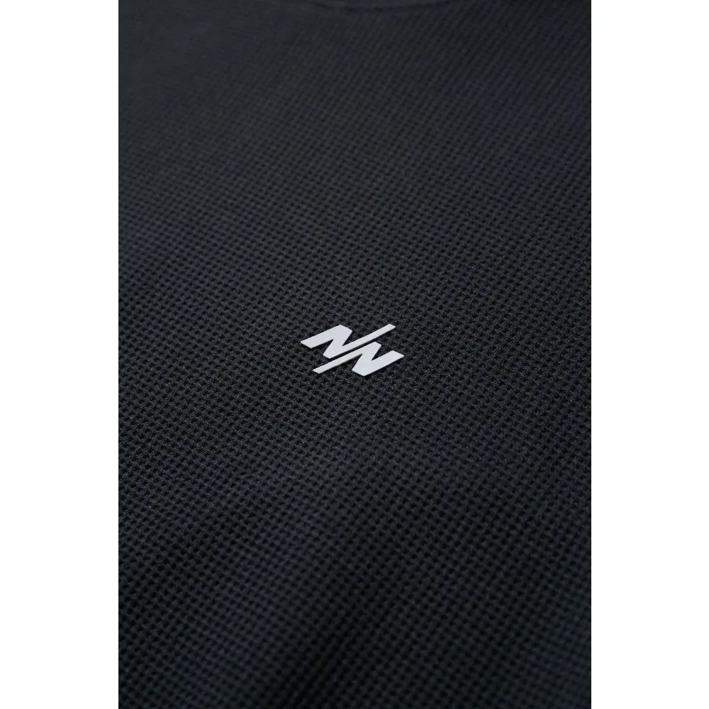 NINE POINT NINE MARS LONG SLEEVES TEE-BLACK