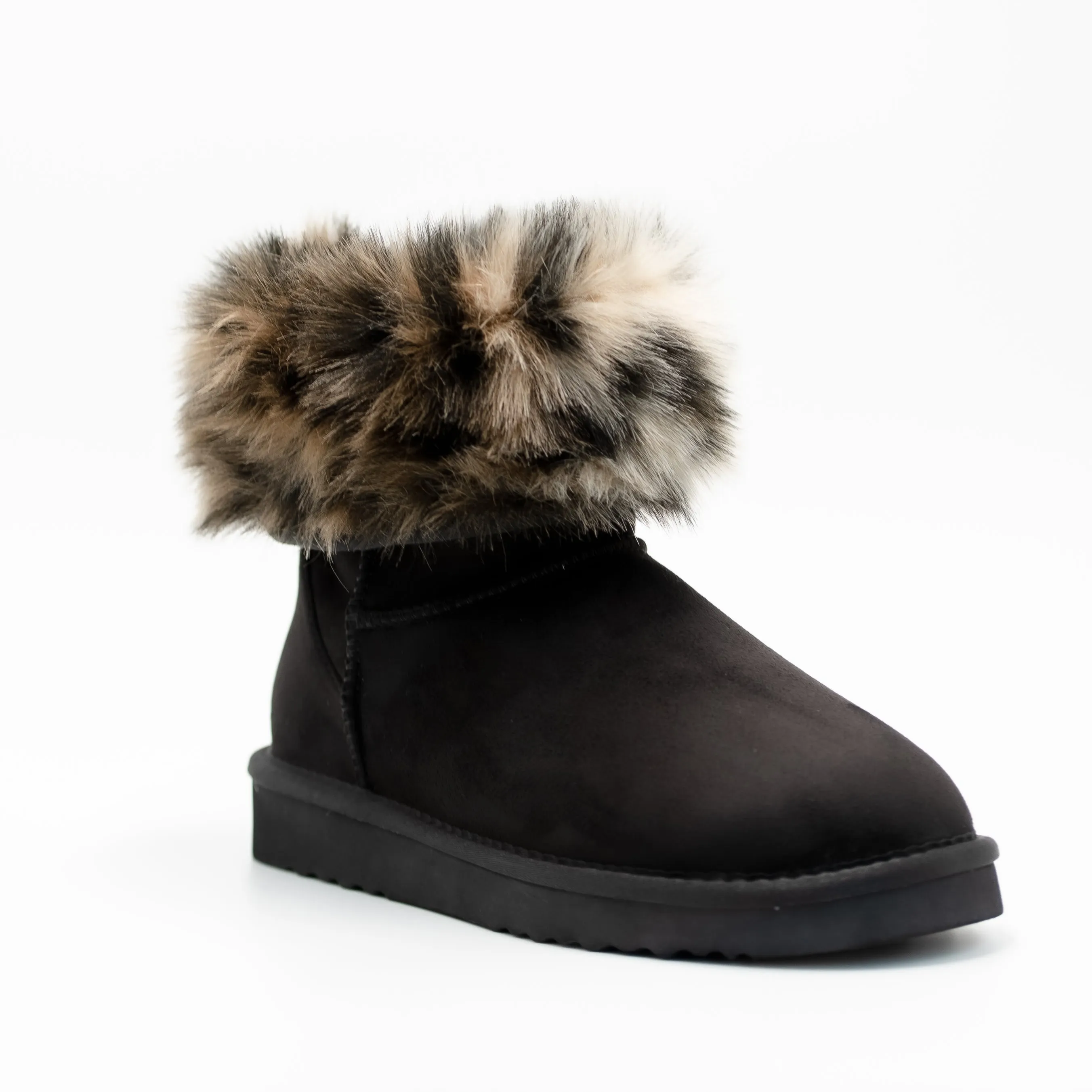 PAWJ Short Boot | Black / Wild Leopard