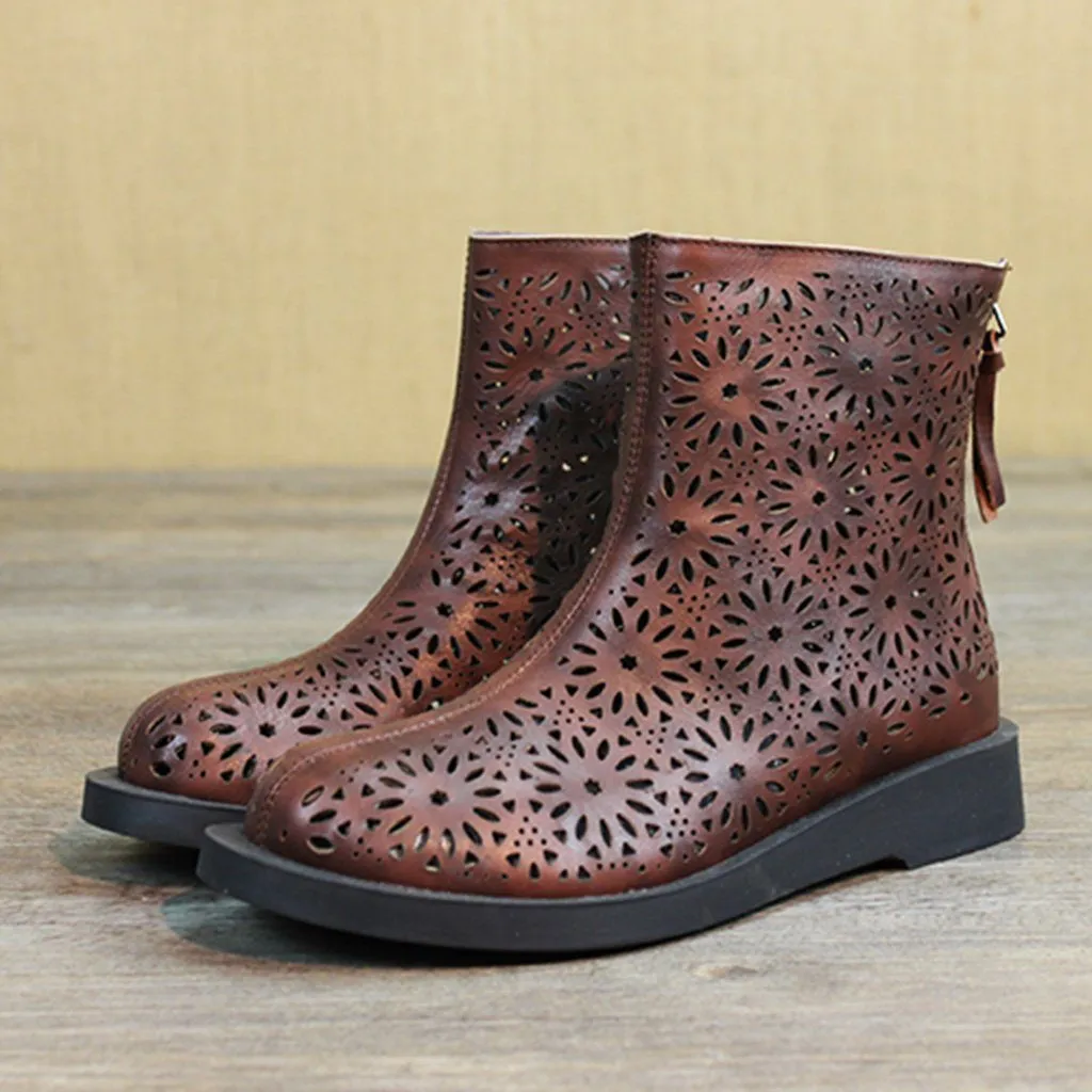 Retro Handmade Flat Boots