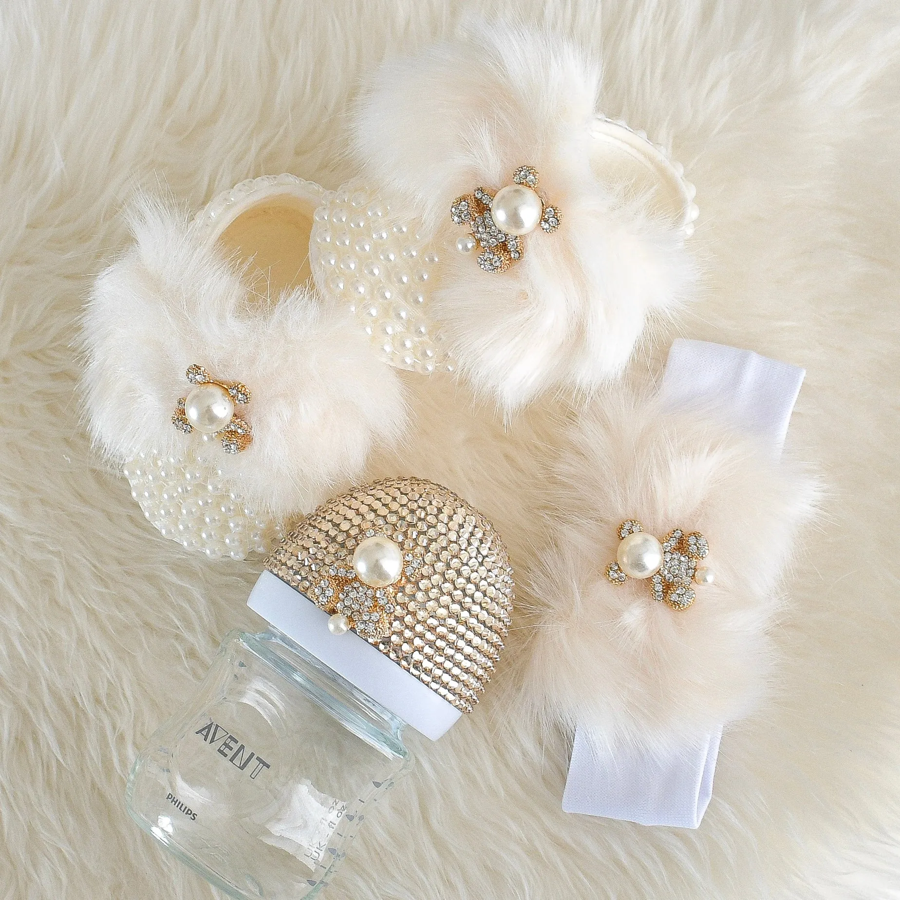 Swarovski Bear Baby Shoes Gift Set