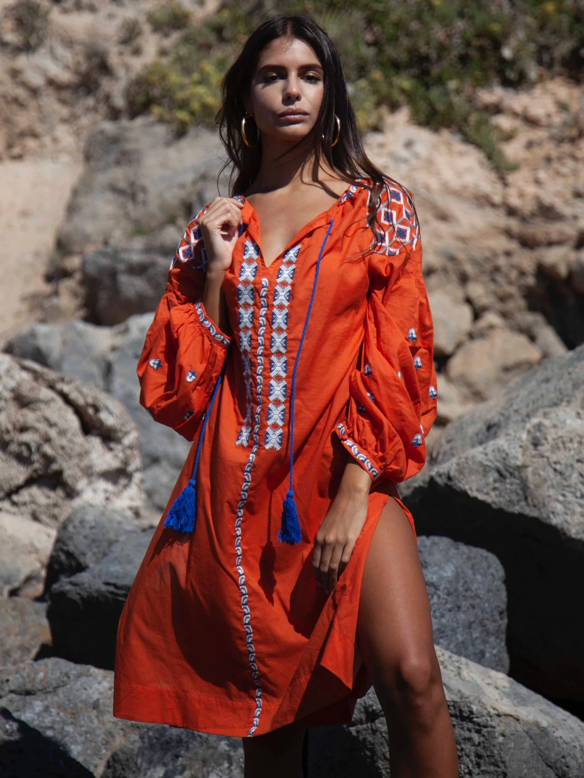 Tallulah Kaftan Dress | Rust