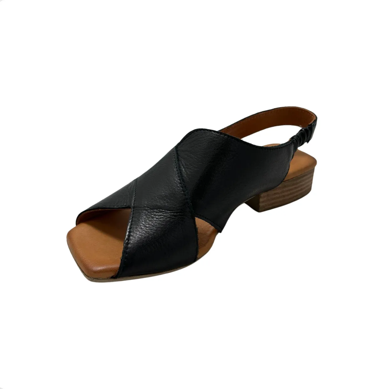 Xena Black Leather Sandal